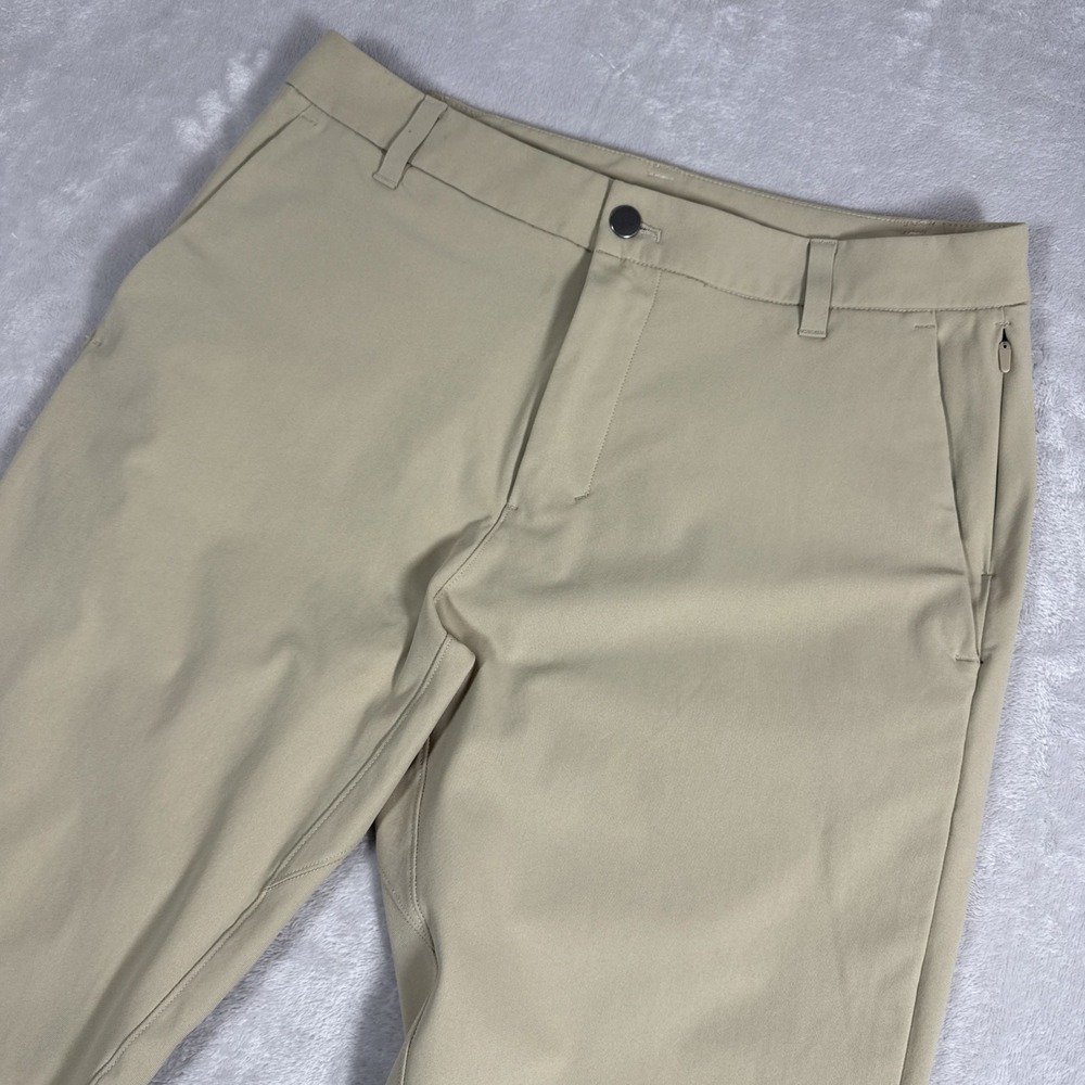 Lululemon Commission Pants Men's Size 32X31 Beige Slim Fit Warpstreme  EUC